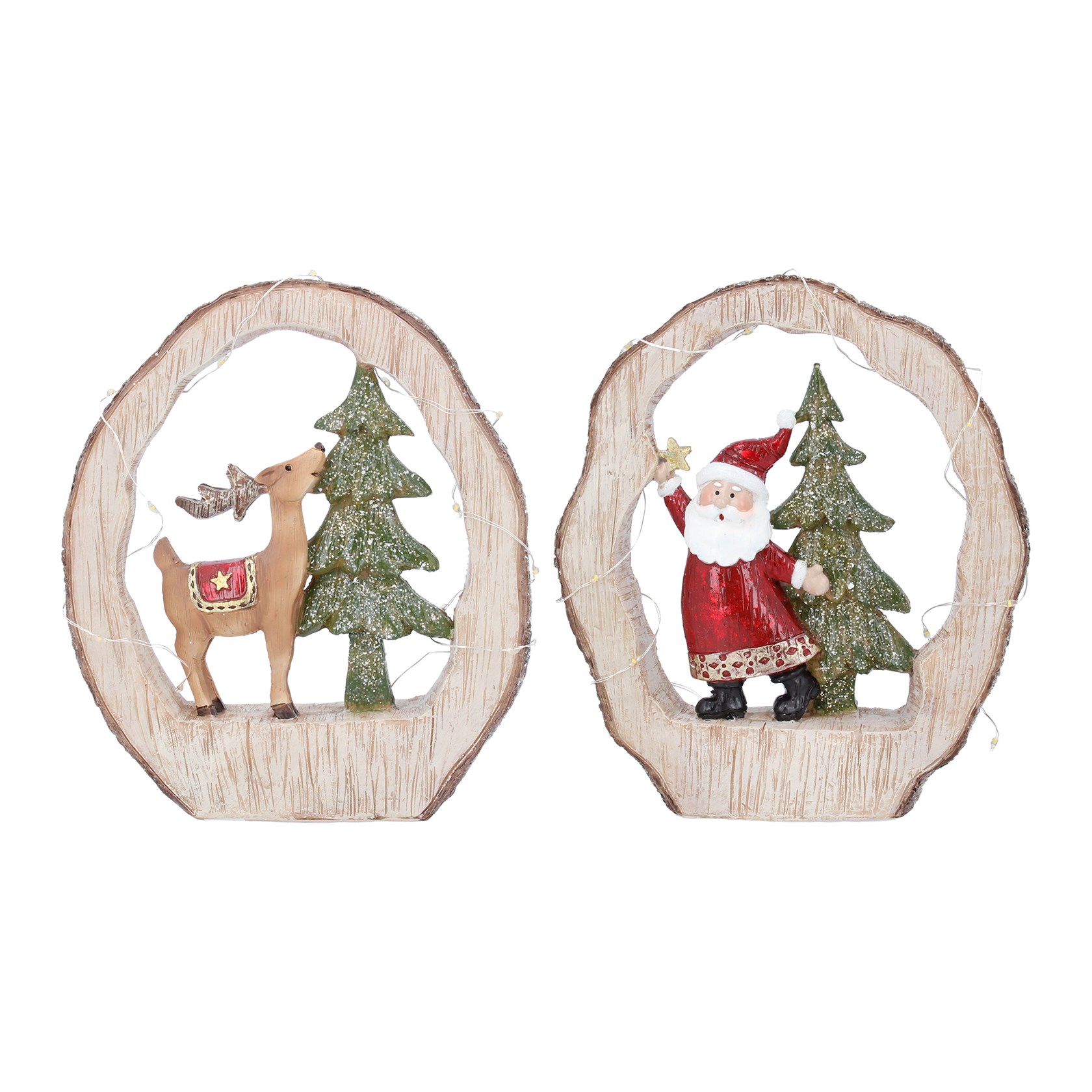 Christmas LED Santa Deer Log Arch by Gisela Graham